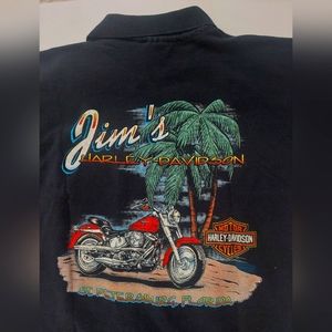 Harley Davidson Polo Shirt XL St. Petersburg FL USA Made HD Black Logo Pocket